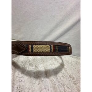 Kids Woven Leather‎ Belt Multicolored Stripes Size 30 Made in USA